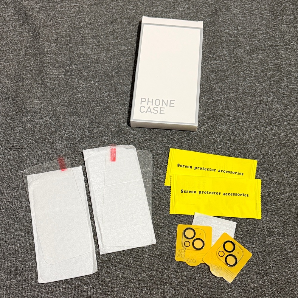 iPhone 15 glass screen protector & camera protector (set of 2) in box